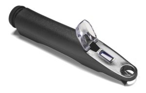 A handheld refractometer.